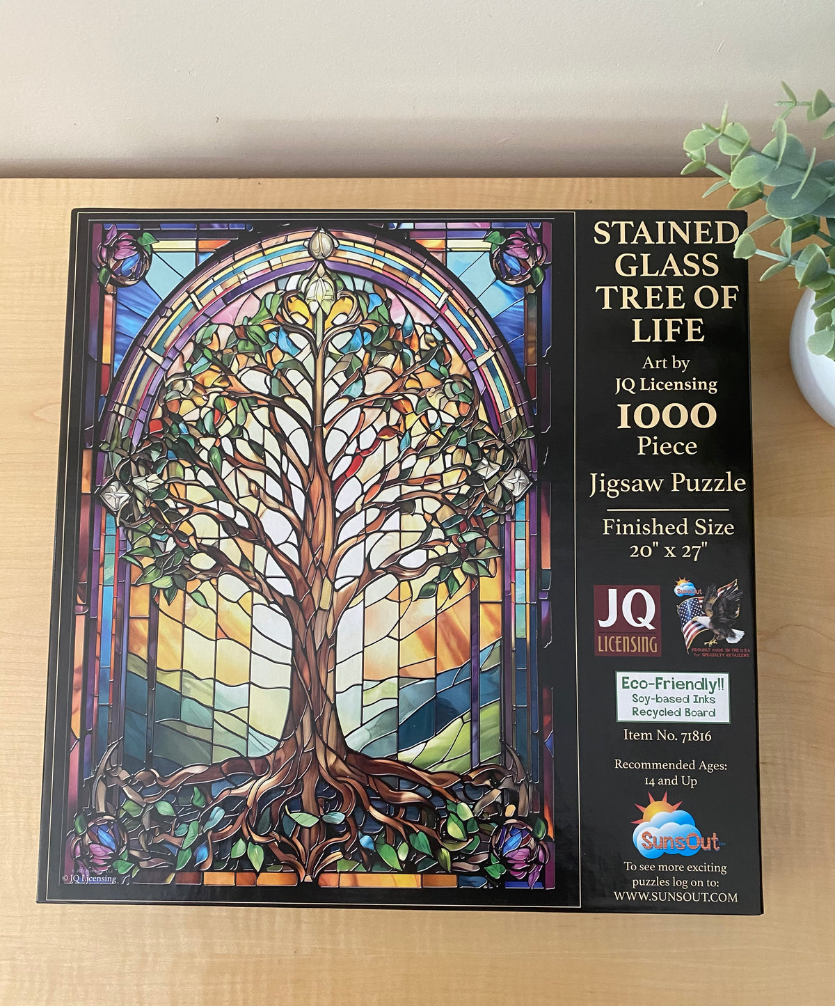 STAINED GLASS TREE OF LIFE PUZZLE - 1000 PIECES