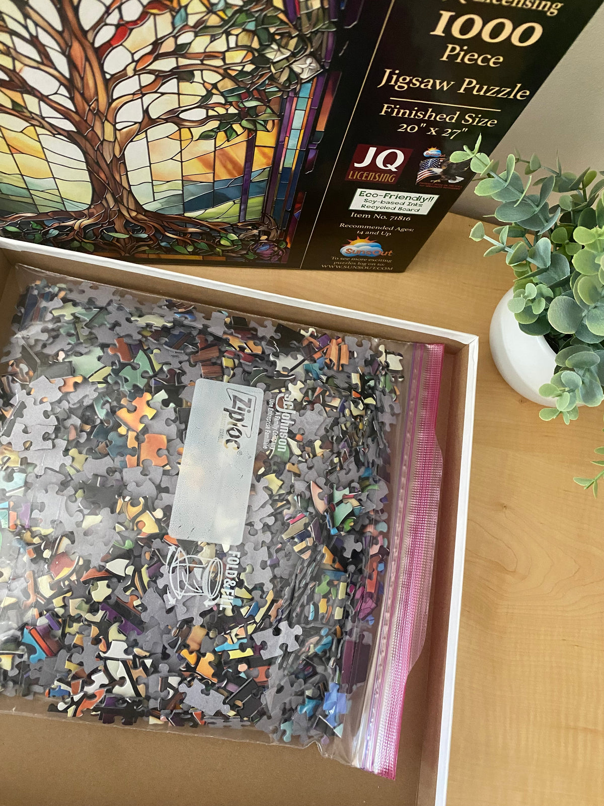 STAINED GLASS TREE OF LIFE PUZZLE - 1000 PIECES