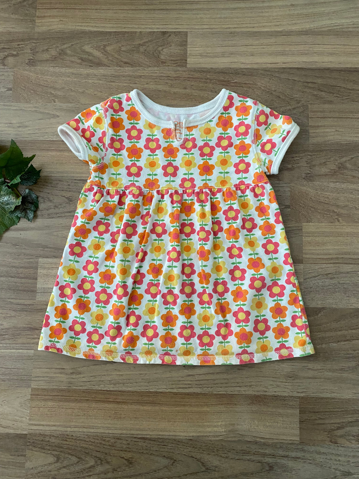 Short Sleeve Flower Print Top (Girls Size 4)