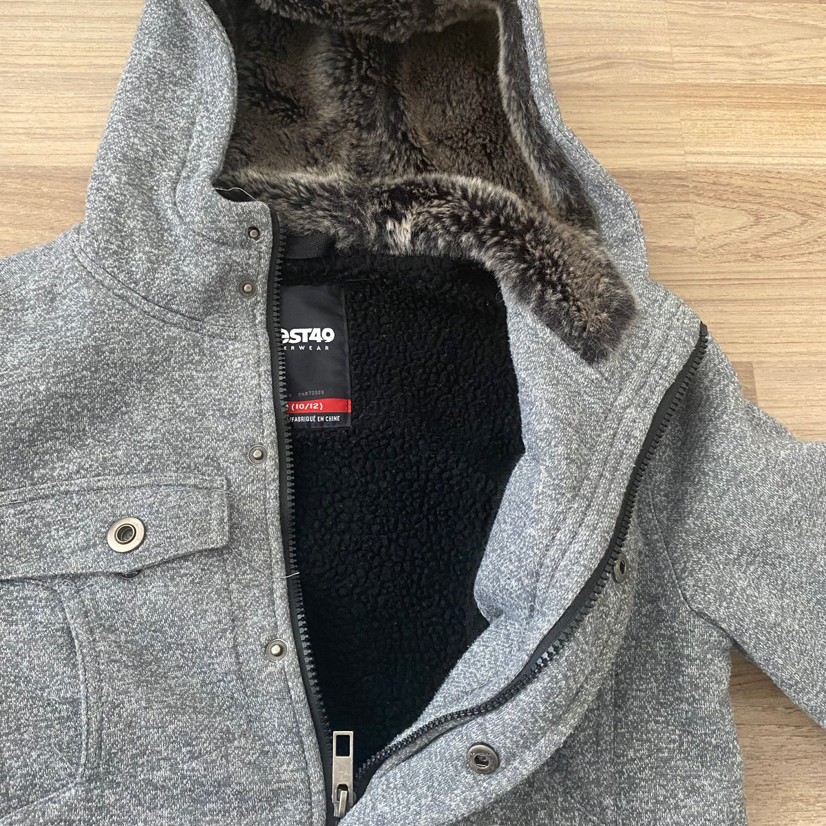 Full Zip Up Hooded Sweater Jacket (Boys size 10-12)