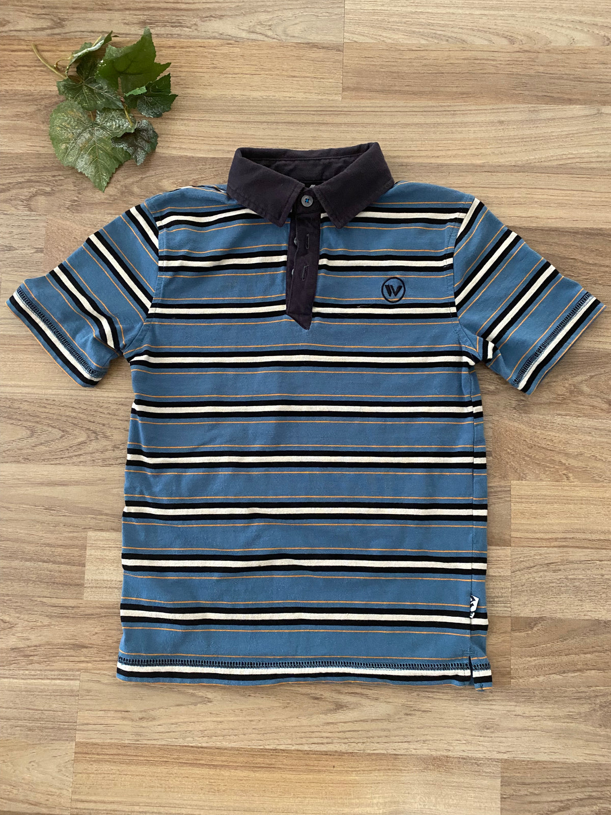 Short Sleeve Striped Shirt (Boys Size 7-8)