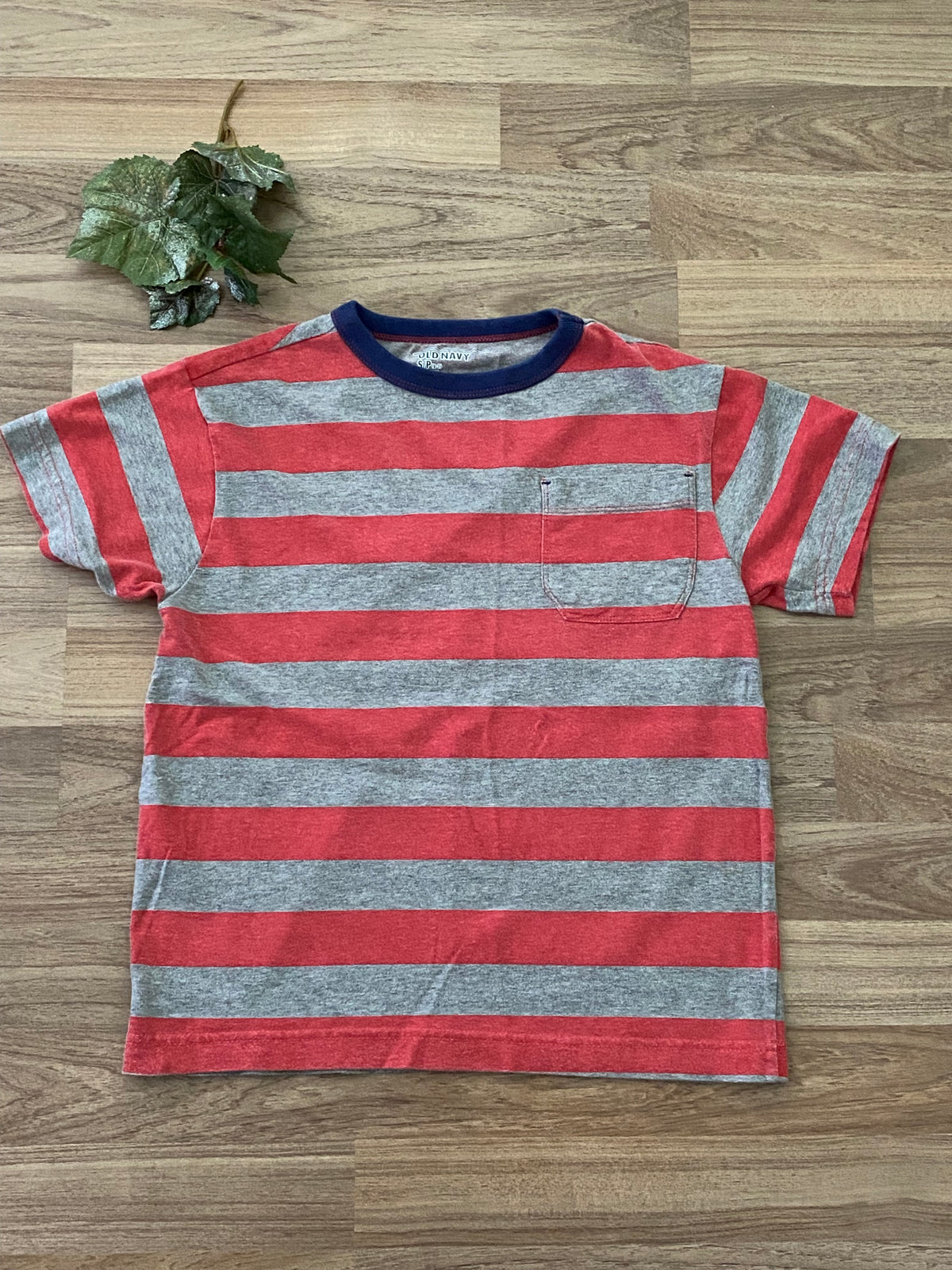 Short Sleeve Striped Top (Boys Size 6-7)