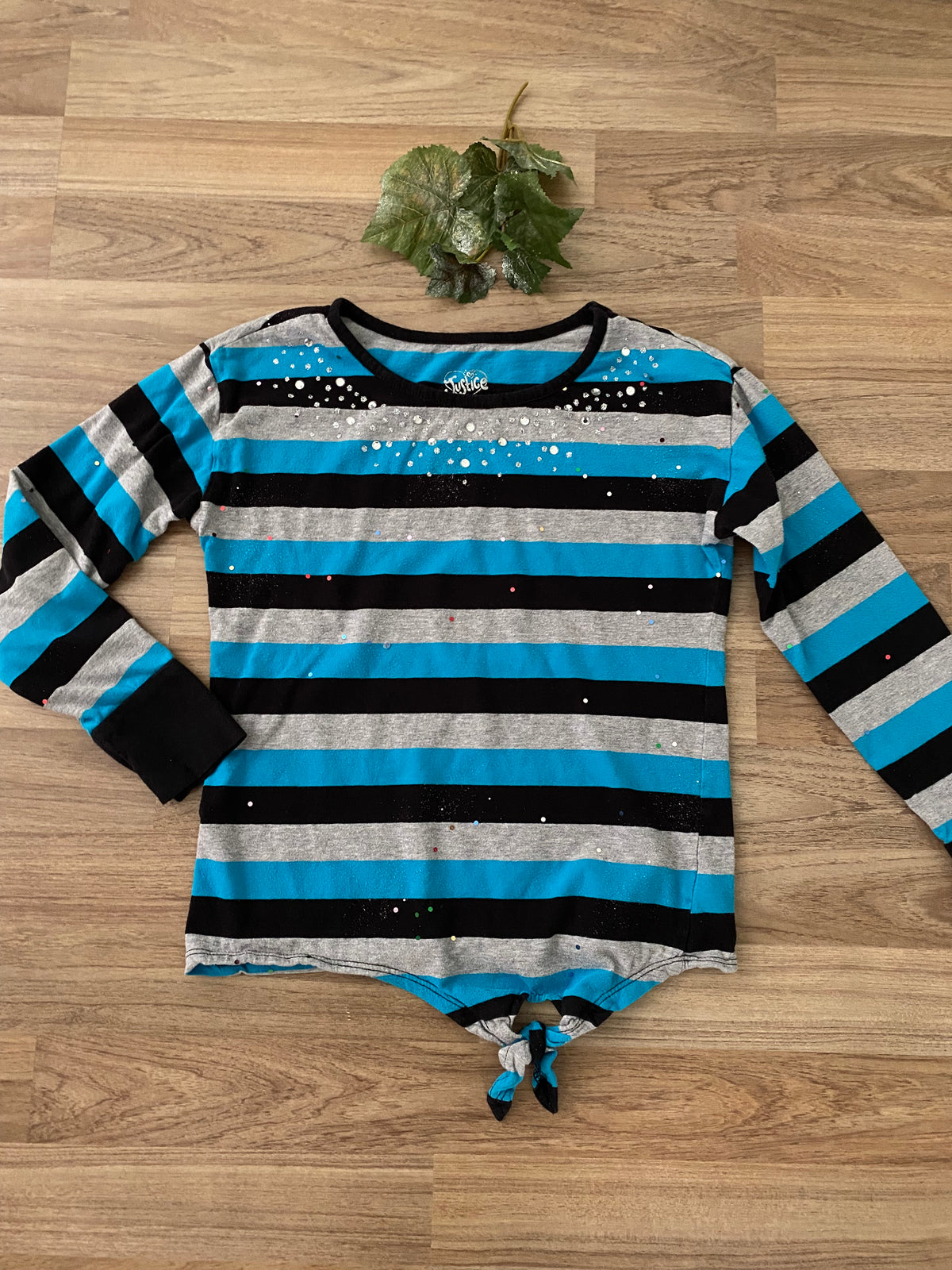 Long Sleeve Striped Top (Girls Size 8)