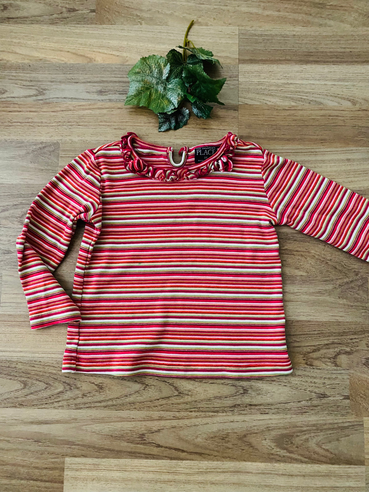 Long Sleeve Striped Top (Girls Size 3)