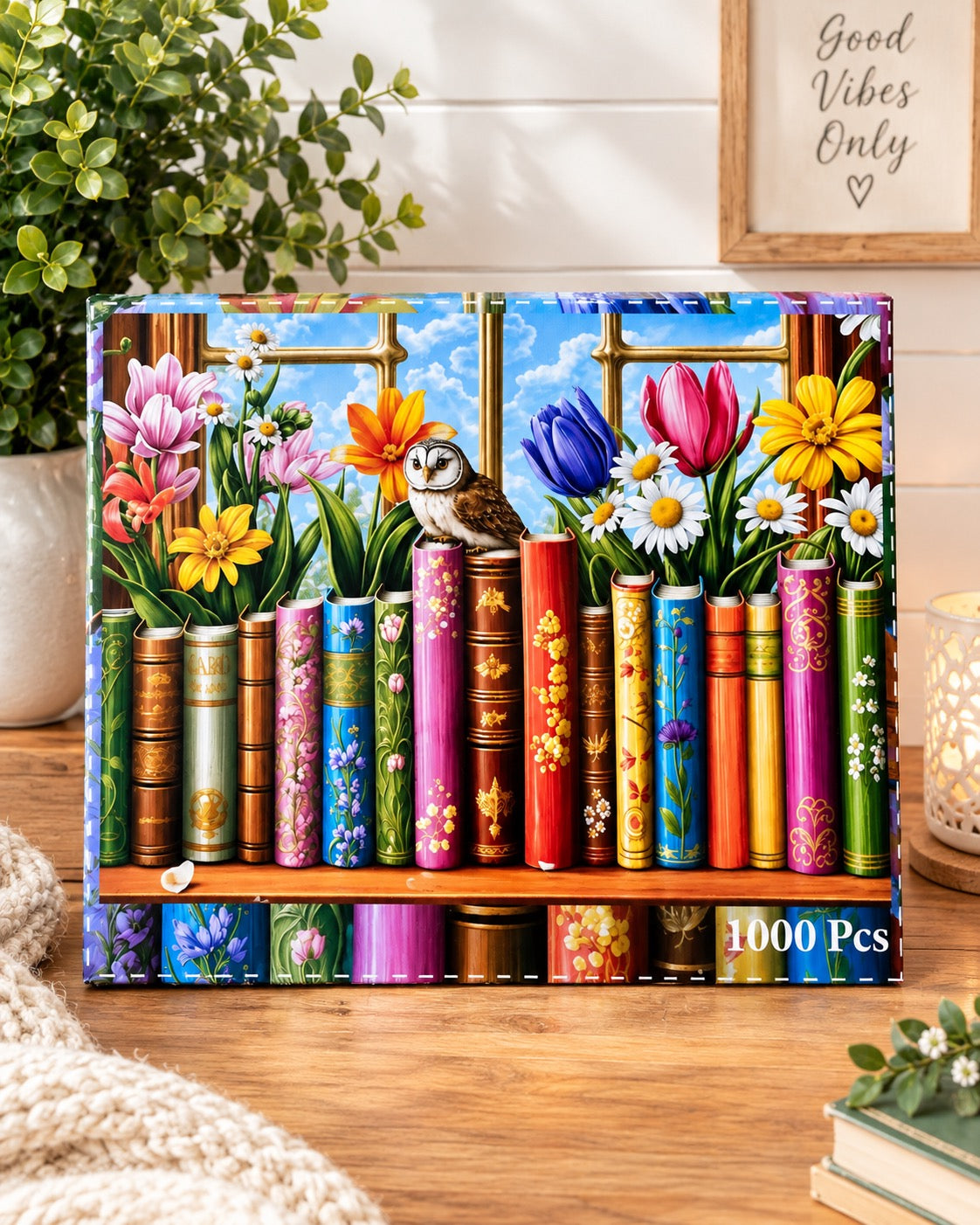 BRILLIANT BOOKS AND FLOWERS PUZZLE - 1000 PIECES