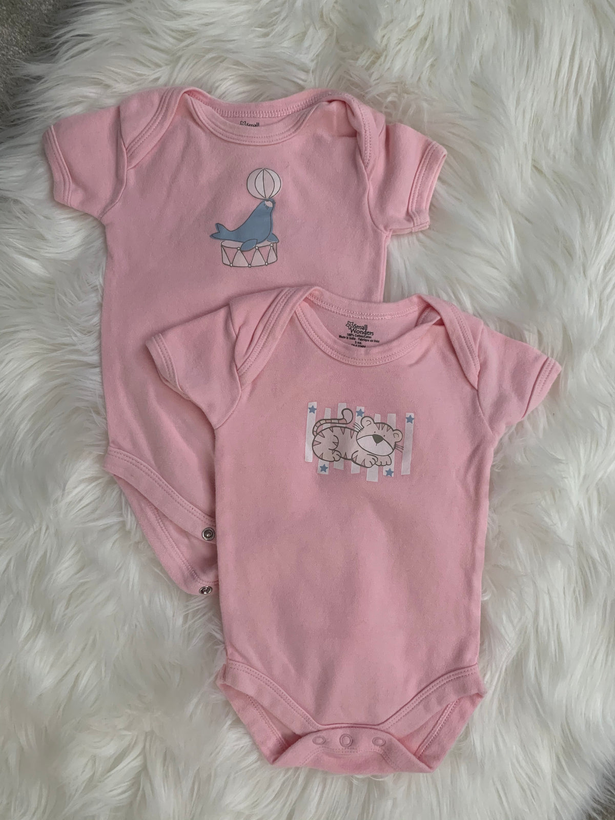 Short Sleeve Onesies - Two (Girls Size 3M)