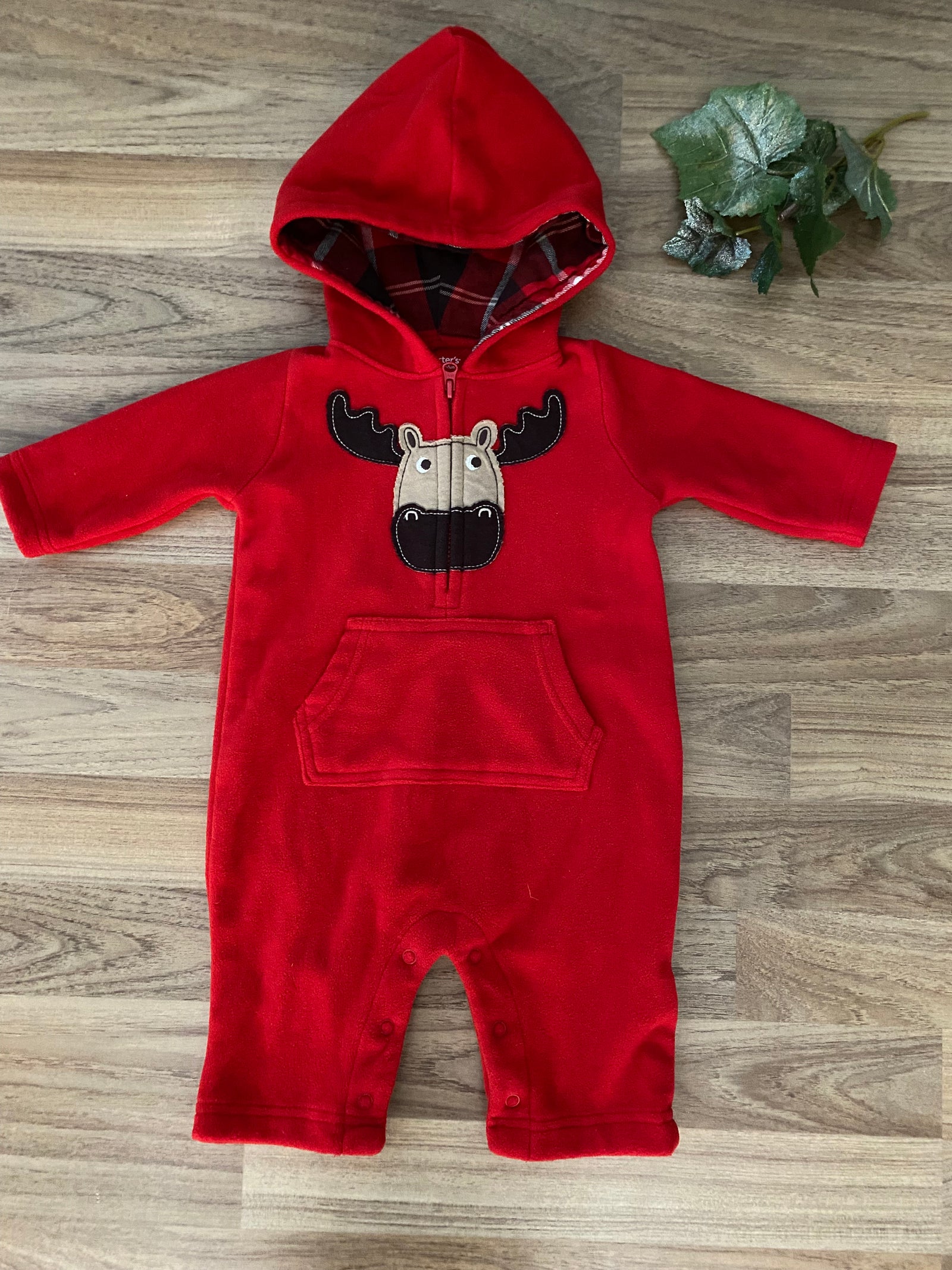 Fleece Hooded Jumpsuit (Boys Size 3M)