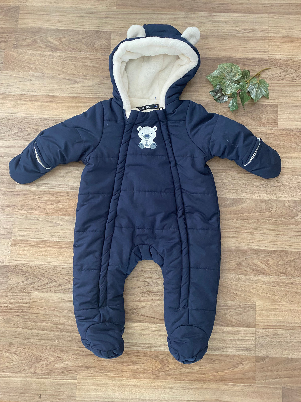 Full Zip Hooded Bunting Snow Suit (Boys Size 3-6M)
