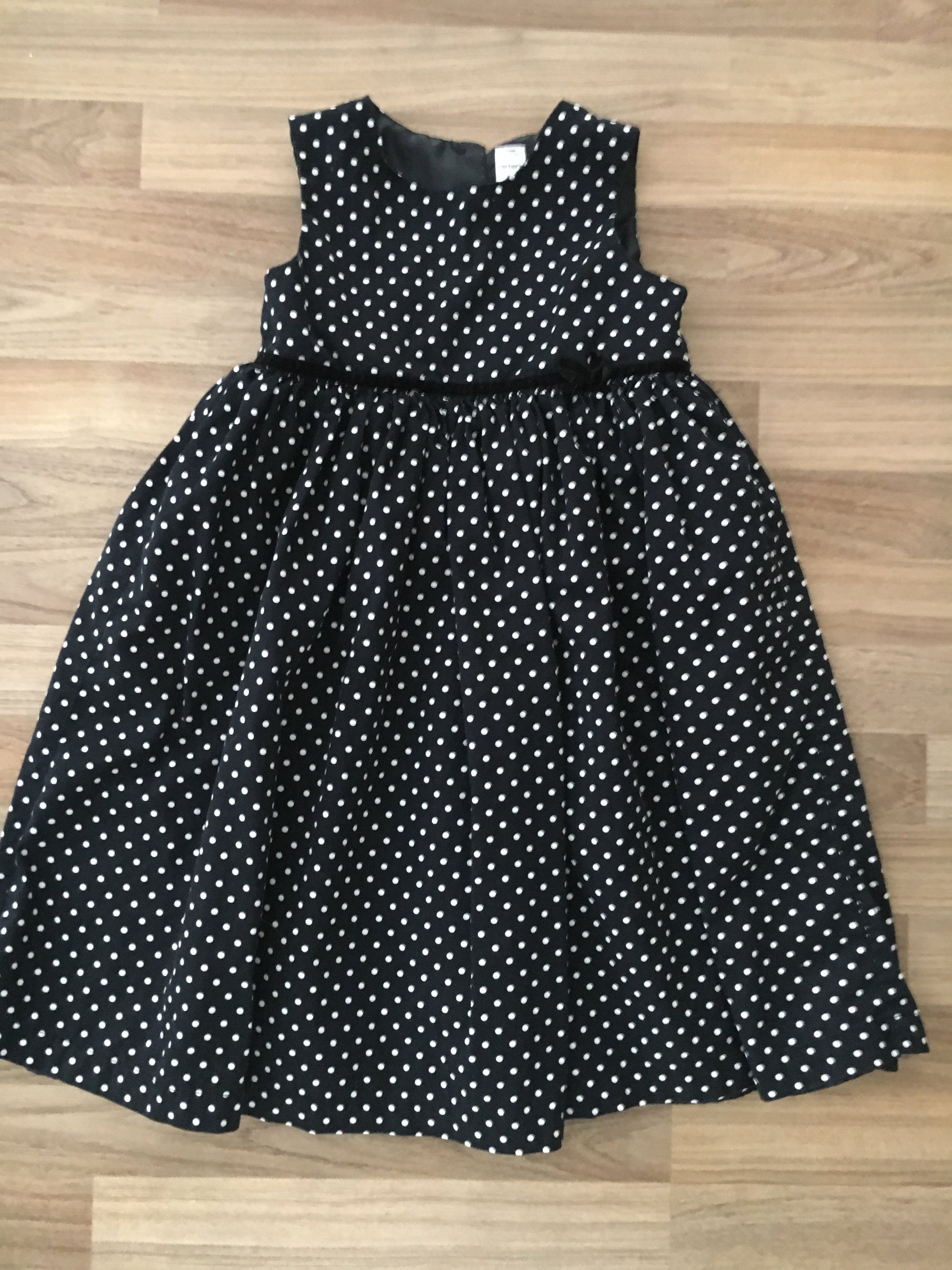 Black Polka Dotted Dress (Girls Size 6X)