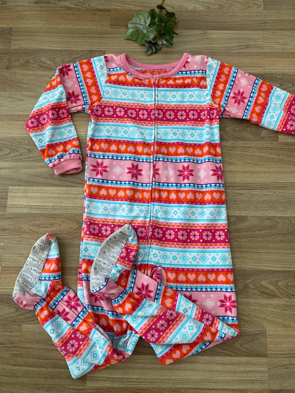 One Piece Footed PJ Set (Girls Size 6)